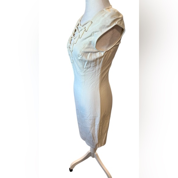 Bebe Lace up Detail Midi Dress-Dawn - Picture 3 of 6